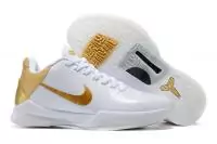 nike kobe 5 chaussures basketball k5 white gold